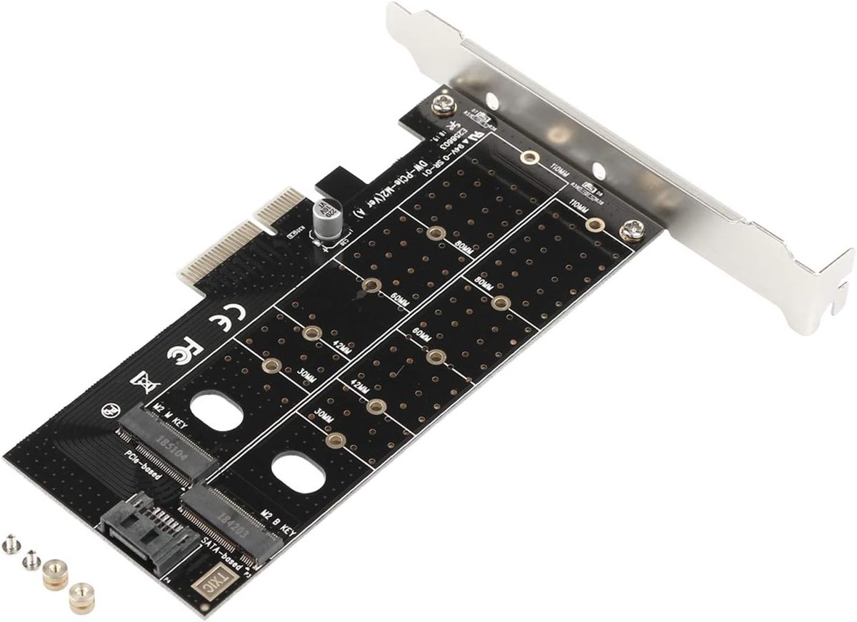 Dual M.2 PCIe Adapter M2 SSD NVME (M Key) or SATA (B Key) 22110 2280 2260 2242 2230 to PCIe 3.0 X4 Host Controller - ShopVlot