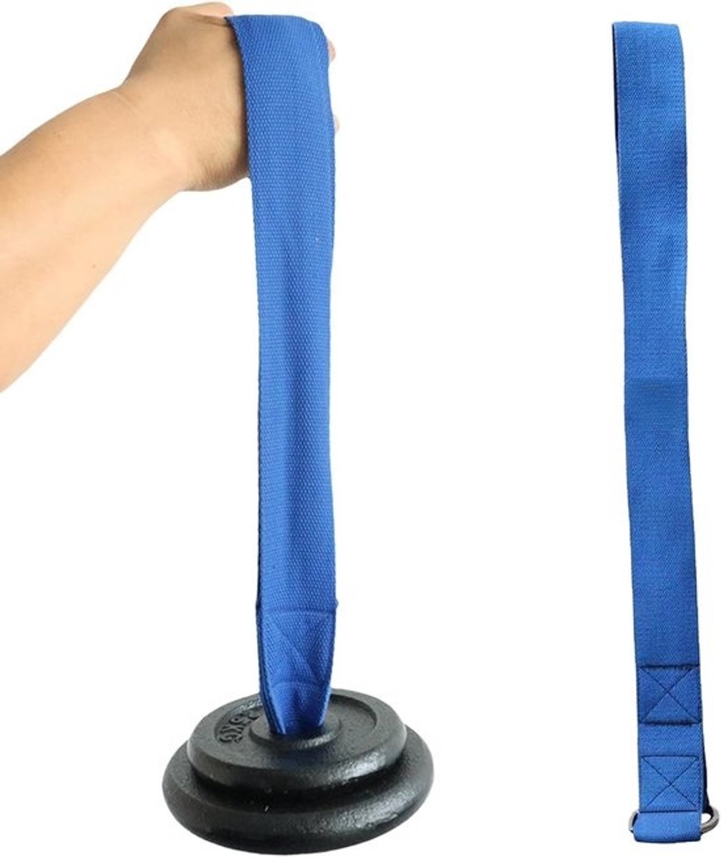 Riem voor armtraining - Polsversterker - Krachttraining - Verstelbare gewichtstoevoeging - 65 cm riem - Blauw