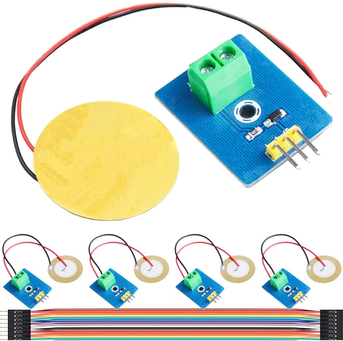 5pcs Ceramic Piezo Vibration Sensor Module 3.3V 5V Detects Vibration Sensor Analog Signal Output Module with Dupont - ShopVlot