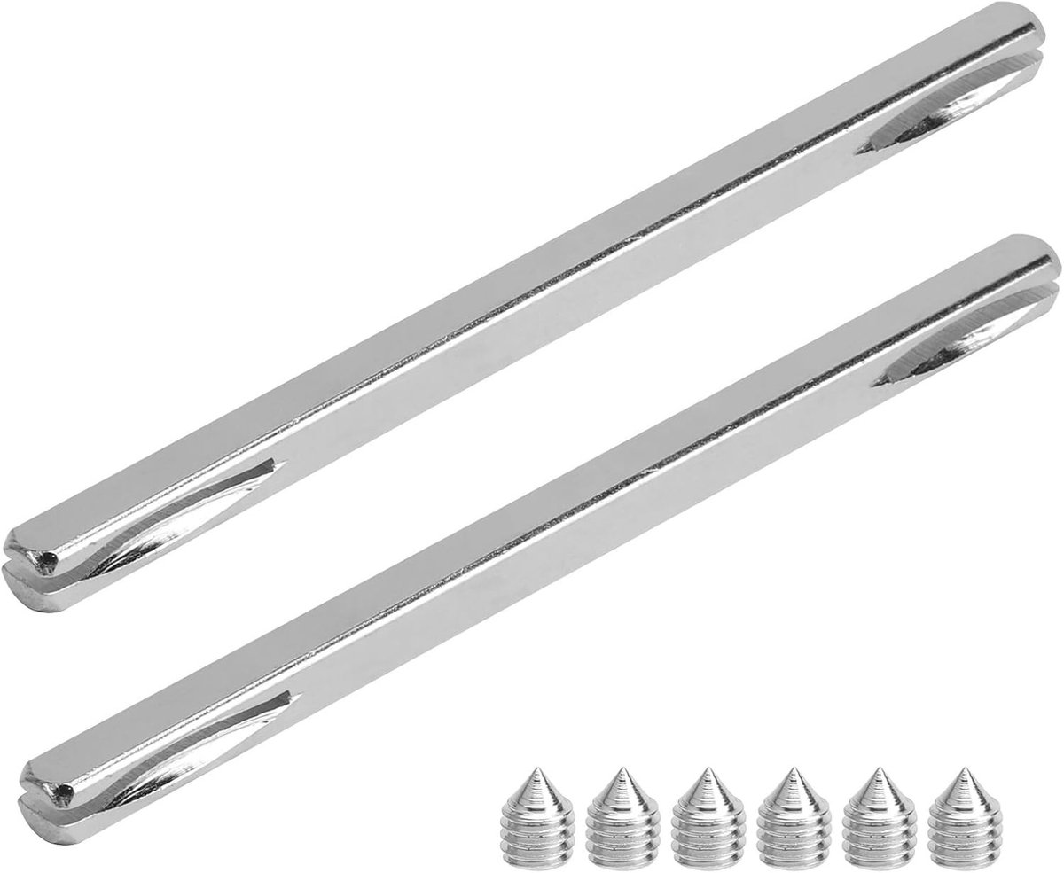 Set van 2 vierkante pinnen 8mm x 150mm voor deurhendels, inclusief 6 M6 schroeven voor deurhardware en duwknoppen