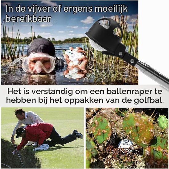 Verlengbare Golfbal Retriever met Automatische Vergrendeling en Robuuste Handgreep van RVS - 1,89 Meter Lang voor Gemakkelijk Herstellen van Verloren Golfballen — afbeelding 4