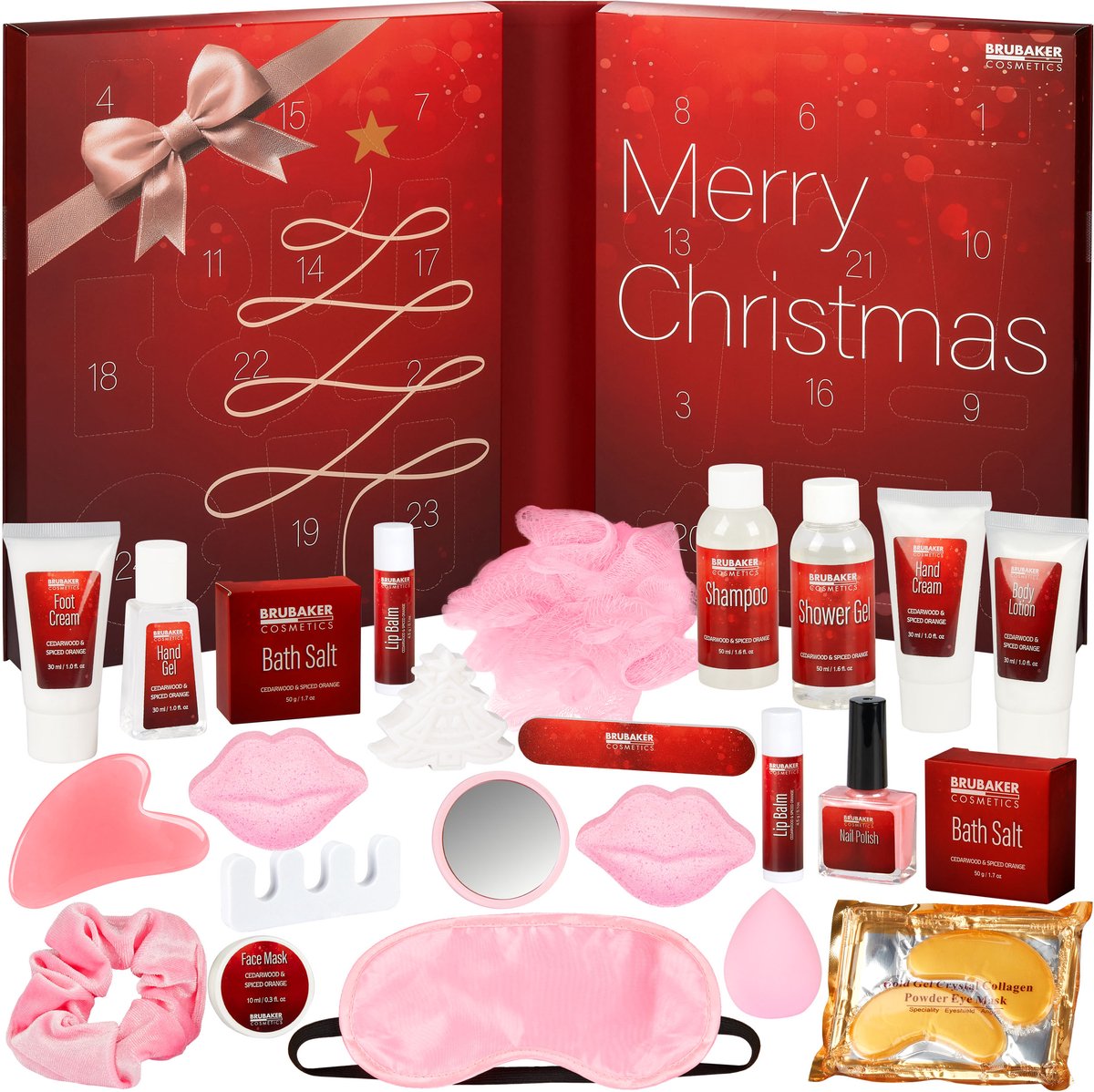 BRUBAKER XXL Beauty Adventskalender 2026 - Rood - 24 verrassingen
