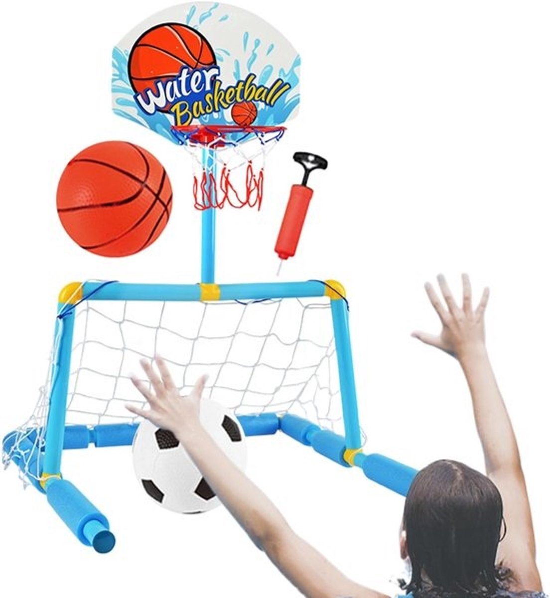 Sportcombinatieset - Speelgoedset - Binnen en buiten spelen - Inclusief pomp - 47 x 32 x 7,2 cm