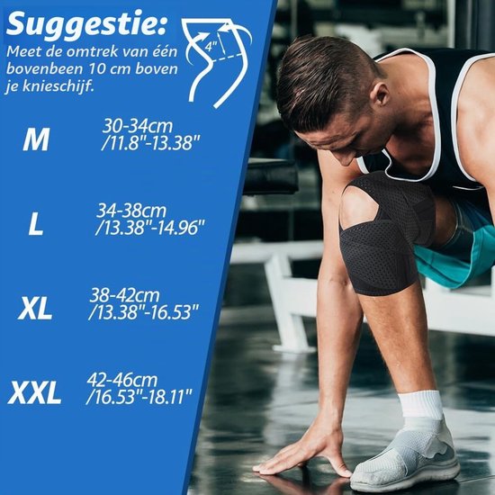 Verstelbare Kniebandage met Zijsteun en Siliconen Pads voor Sport en Kniepijn, Ondersteuning voor Rotula en Ligamenten — afbeelding 4