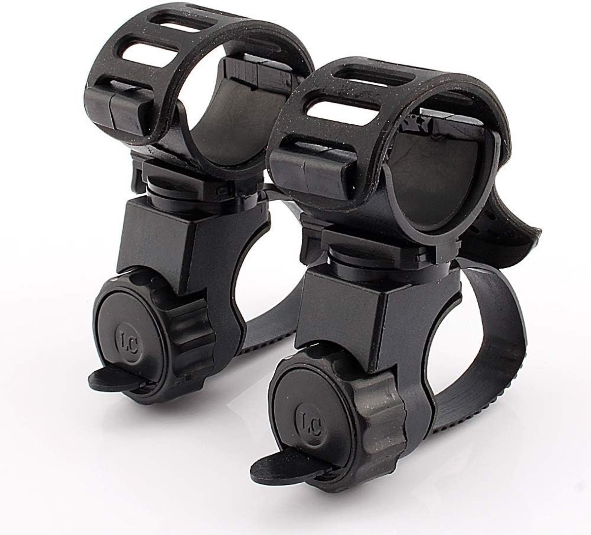 LED Zaklamp Houder met Clip, Grote Diameter, Rubber Pad en 360 Graden Verstelbare Kop voor Diverse Kijkposities