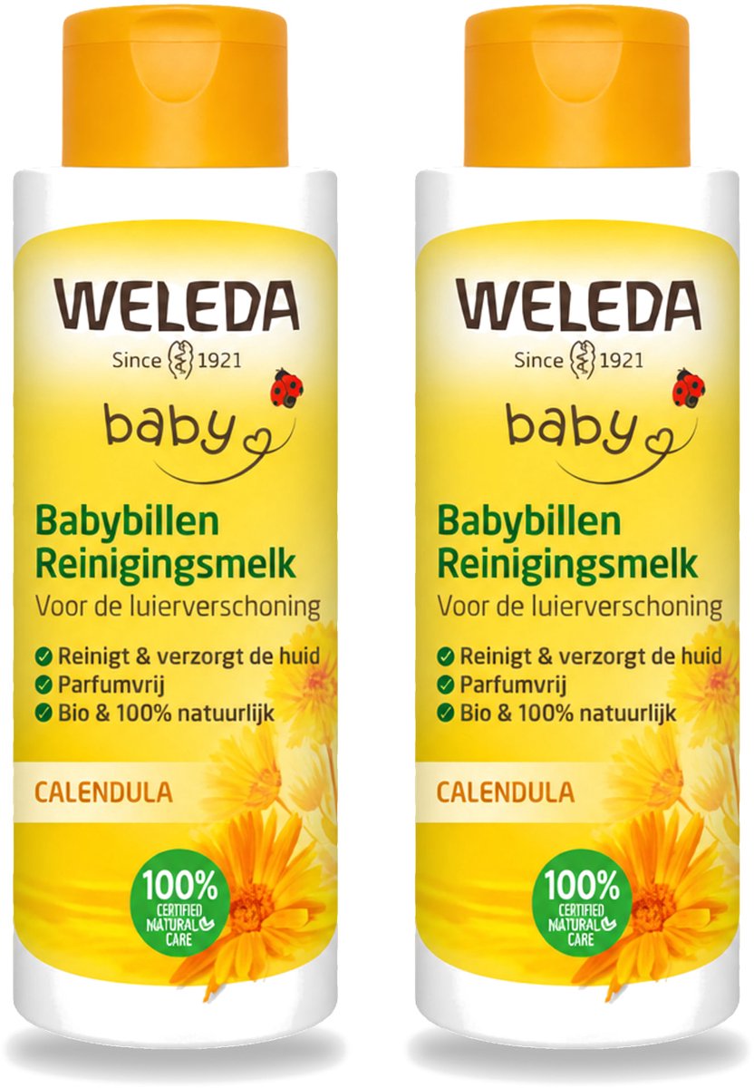 2 x WELEDA - Reinigingsmelk - Babybillen Calendula - 400 ml - Voordeelverpakking - 2 stuks
