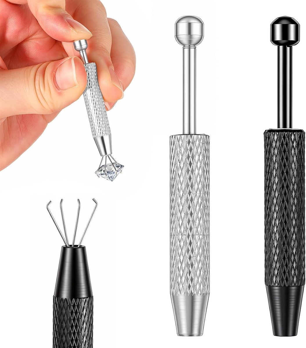 2 Stuks Piercing Ball Grippers met 4 Klauwen voor het Oppakken van Sieraden, Ideaal voor Het Maken van Oorbellen en Kettingen
