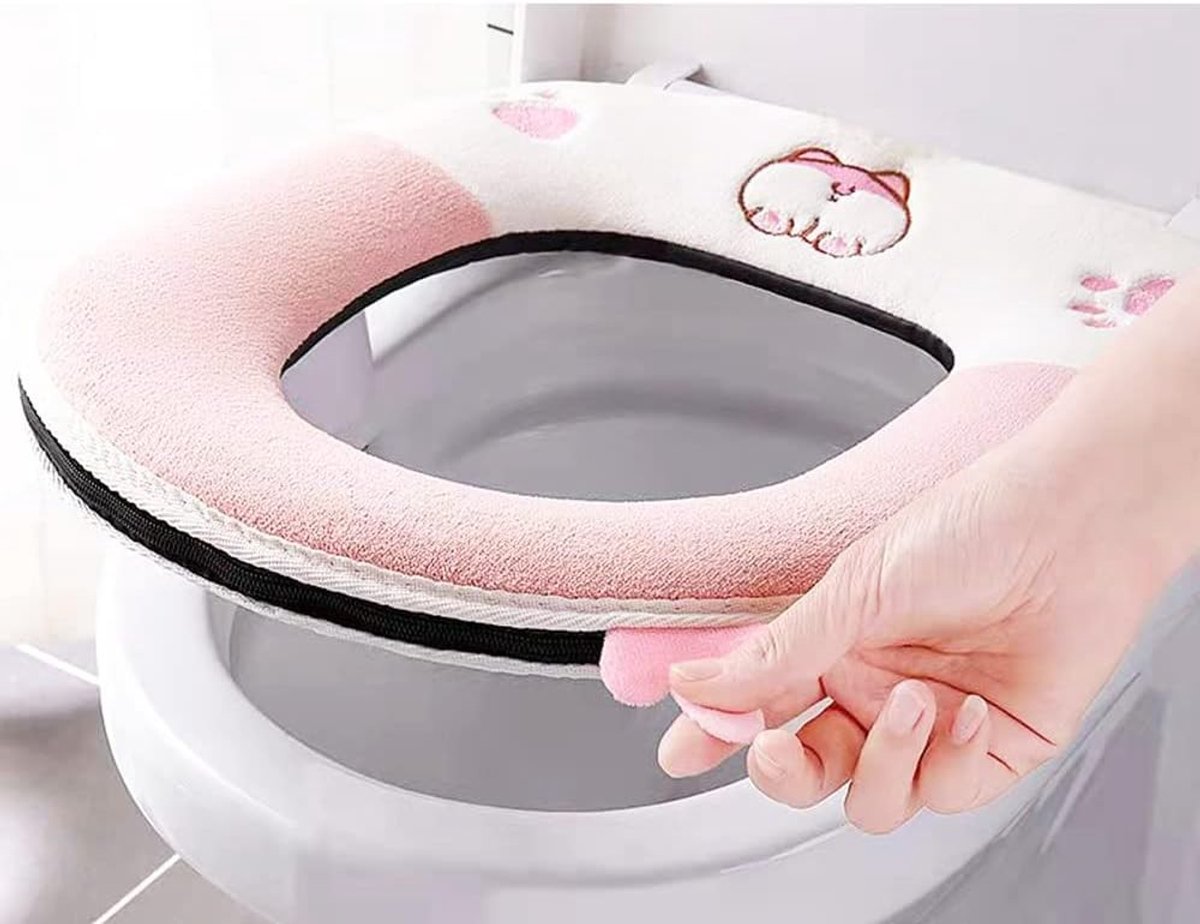 Toiletbrilhoezen Set van 2, Antibacteriële Toiletzitting Bescherming, Roze Kleur, Comfortabel en Hygiënisch