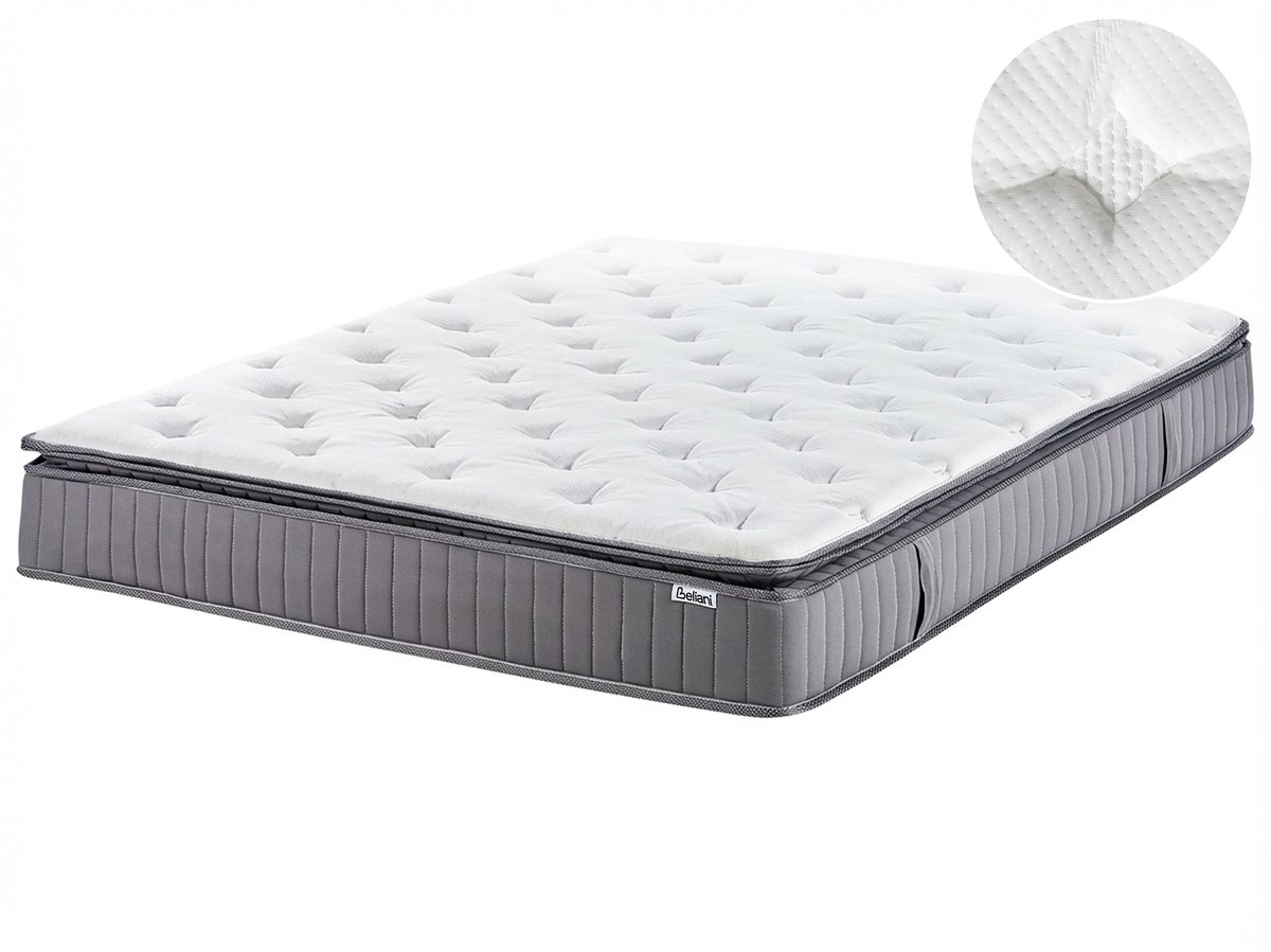 Beliani PLEASANT - Pocketveringmatras medium - Wit - 180x200 cm - Traagschuim