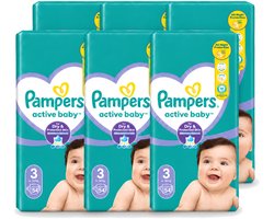 6 x Pampers – Luiers – Active Baby Maat 3 – 54 Luiers - Voordeelverpakking - 6 stuks