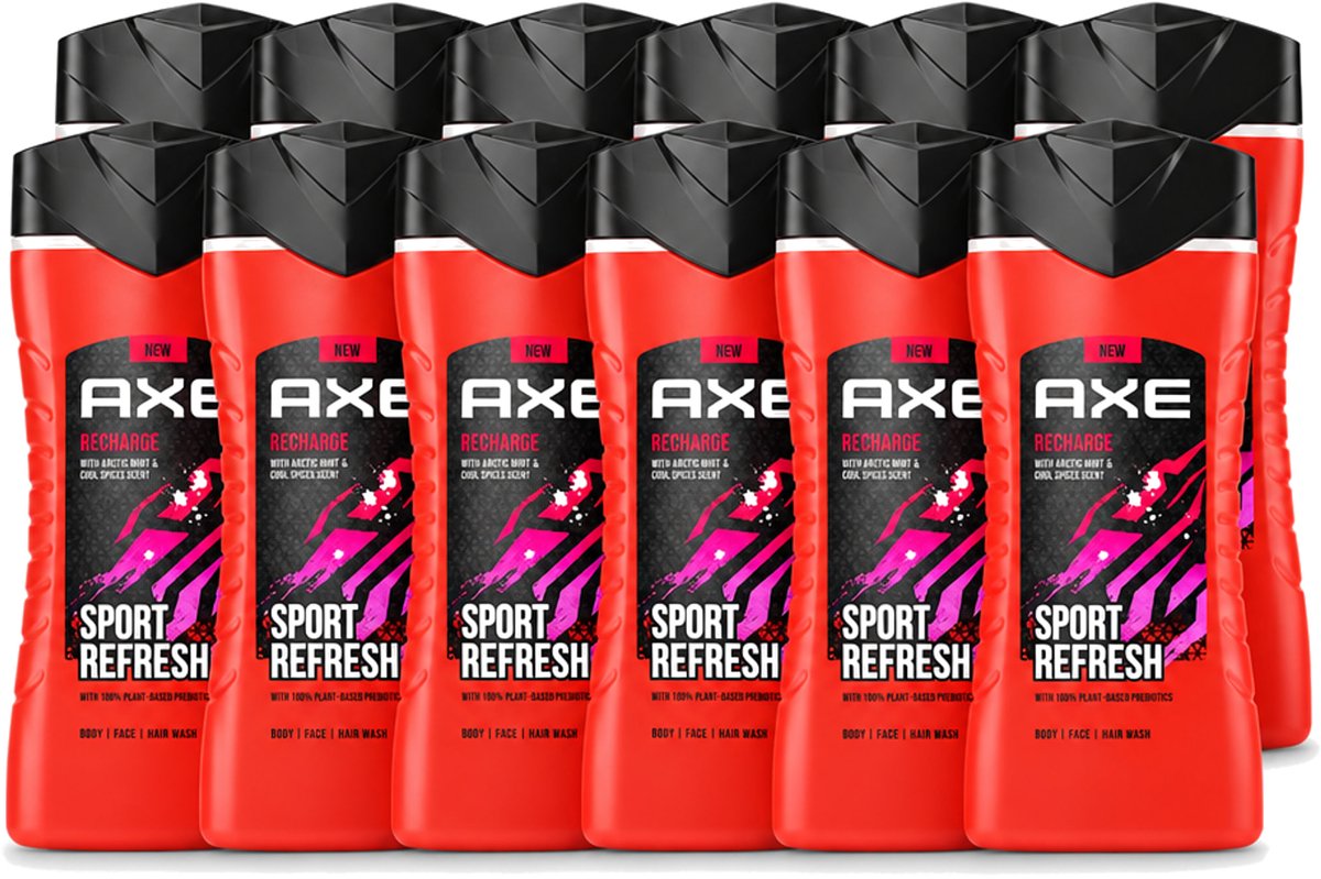12 x AXE – Douchegel – Sport Refresh – 250 ml - Voordeelverpakking - 12 stuks