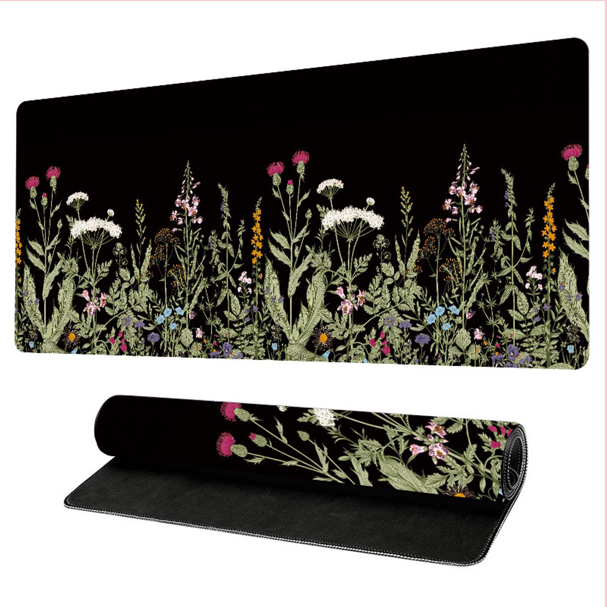 Image of Gaming Muismat - Grote Muismat - Antislip Natuurlijk Rubberen Onderkant - 40 x 90 x 0,3 cm - voor Gaming en Kantoorgebruik - Zwart