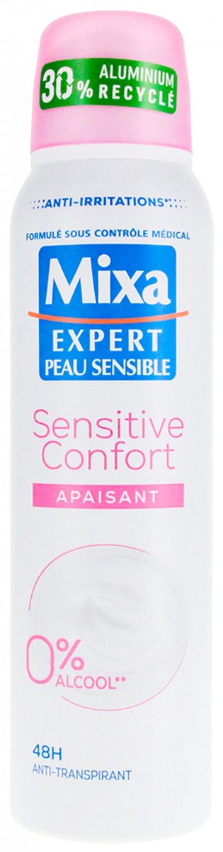 Mixa Expert Sensitive Skin Sensitive Comfort Kalmerende Anti-transpirant 48H Spray 150 ml