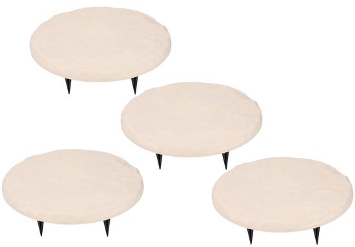 Stenen voor een tuinpad - Decoratieve loopstenen - Voor het aanleggen van een tuinpad - Met grondpennen - 40 cm diameter - Beige