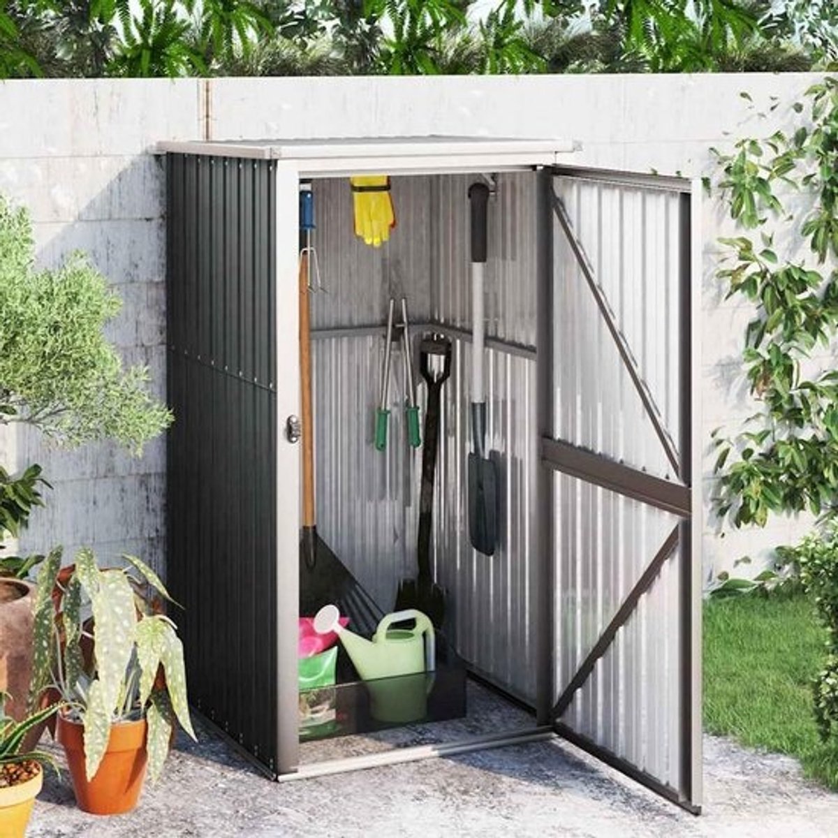 Stabiele Metalen Gereedschapsschuur Antraciet - Voor Tuin en Gereedschap