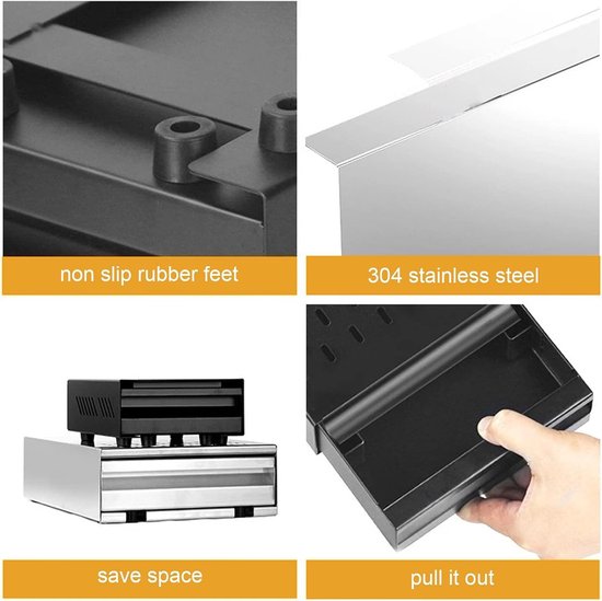 Knock Box voor Koffiemolen, Roestvrijstalen Tray voor Koffieresidu, Ideaal voor Thuis en Koffiewinkels — afbeelding 2