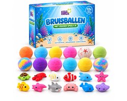 KidzKraze® Bruisballen 12 stuks - Bath Bombs Kids - Bruibsballen Kind - Badbom - Badschuim Kinderen - Badbruisballen - Badproducten - Badballen - Bruisballen Met Verassing - Bruisballen met Speeltje