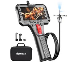 KAIWEETS KBA02 PRO Buigbare endoscoop met dubbele lens, 6,5 mm sonde, 210° tweezijdig buigbaar, 1080P Full HD, 4,3-inch IPS-scherm, 2,0 MP camera, IP67-waterbestendig, 3000 mAh-accu, 32 GB geheugenkaart