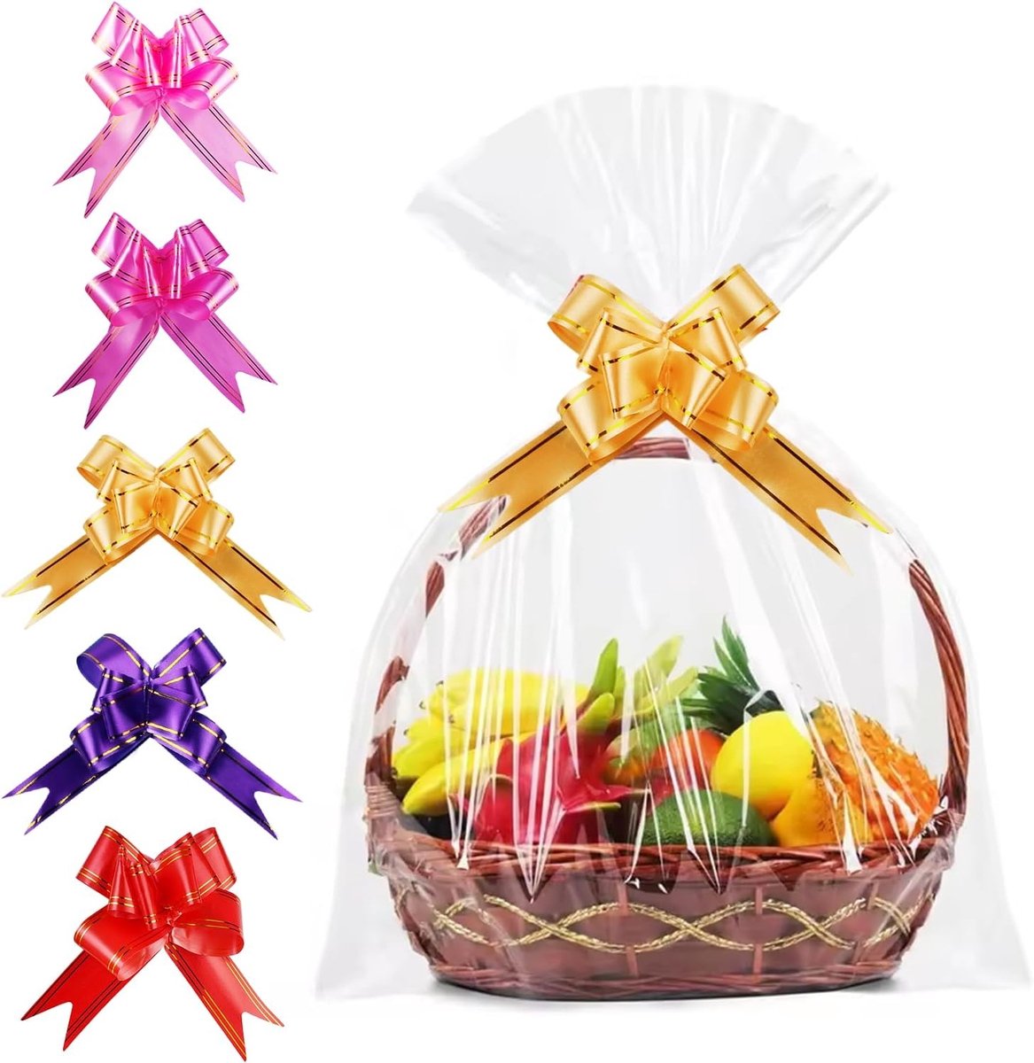 Grote heldere cadeauzakken van 100 x 70 cm met 5 trekstrikken - Perfect voor feestjes en geschenken