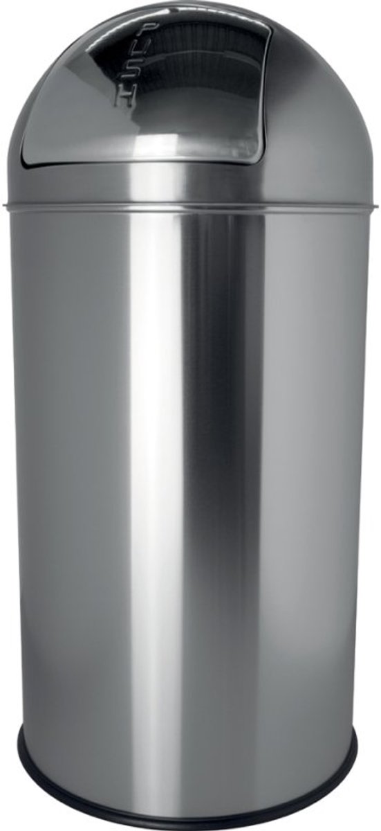 HELIT Metalen afvalbak klapdeksel - 30 liter - Metaal - Zwart - dxh 300x650 mm