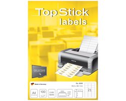 TOP STICK universele etiketten, wit, permanent klevend, 100 vel