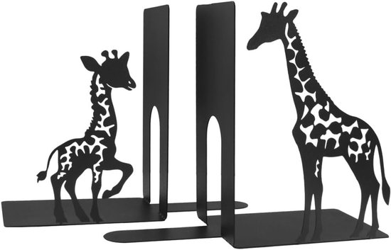 Vouwbare boeksteunen met giraffe ontwerp, zwart, antislip, stevig metaal, ideaal voor kinderen en schoolorganisatie — afbeelding 5