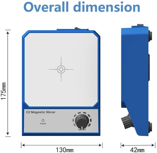 Efficiënte Magnetische Mixer voor Laboratoriumtoepassingen, 2500 R/Min, 2000ml, Perfect voor Mengprocessen en Experimenten — afbeelding 5