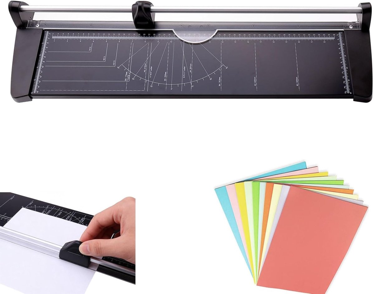 Professionele A2 papier snijder, 600 mm rol snijmachine voor 10 vellen, ideaal voor kantoor en creatief gebruik