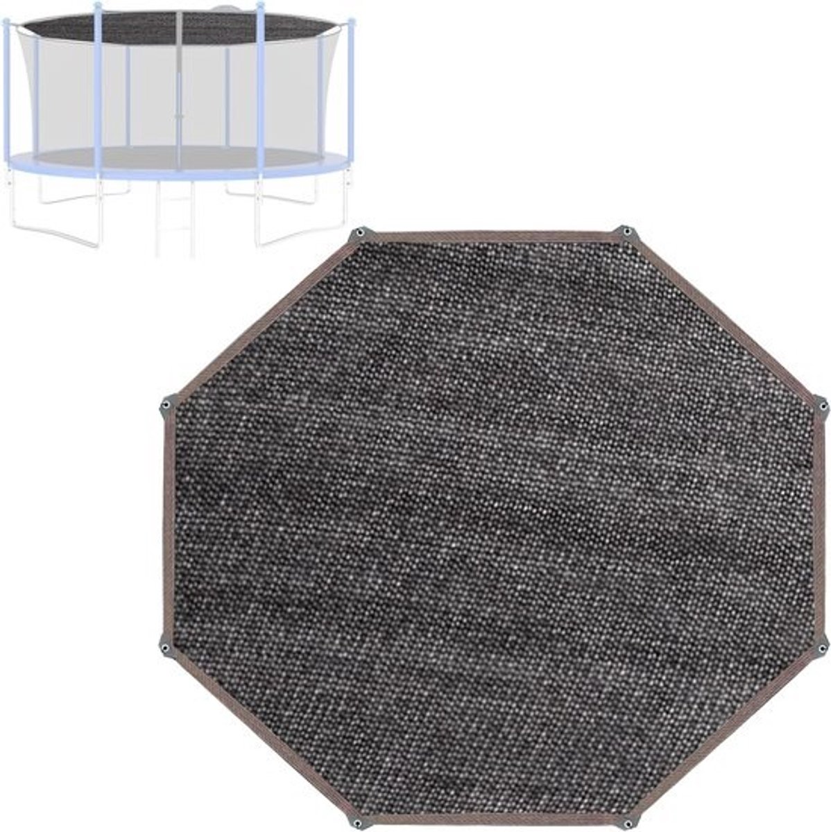 Trampolinezonnescherm - Overkapping voor trampoline - Bescherming tegen de zon - UV-bestendig - Netweefsel - Diameter tot 427 cm - Zwart