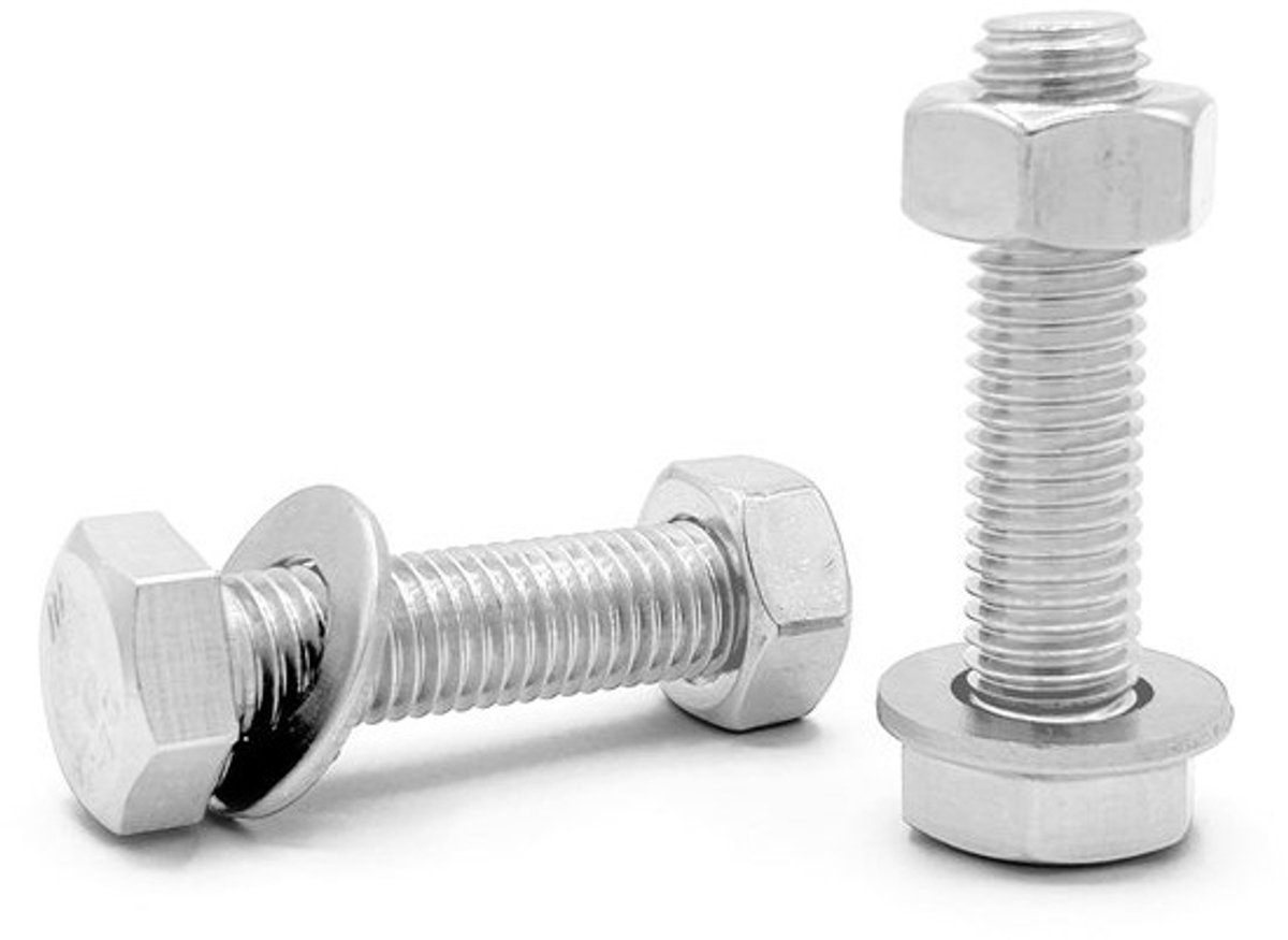 Zeshoekige schroeven - DIN 933-bouten - Voor metaalverbindingen - Roestvrij staal A2 - M6 x 50 mm - Zilver