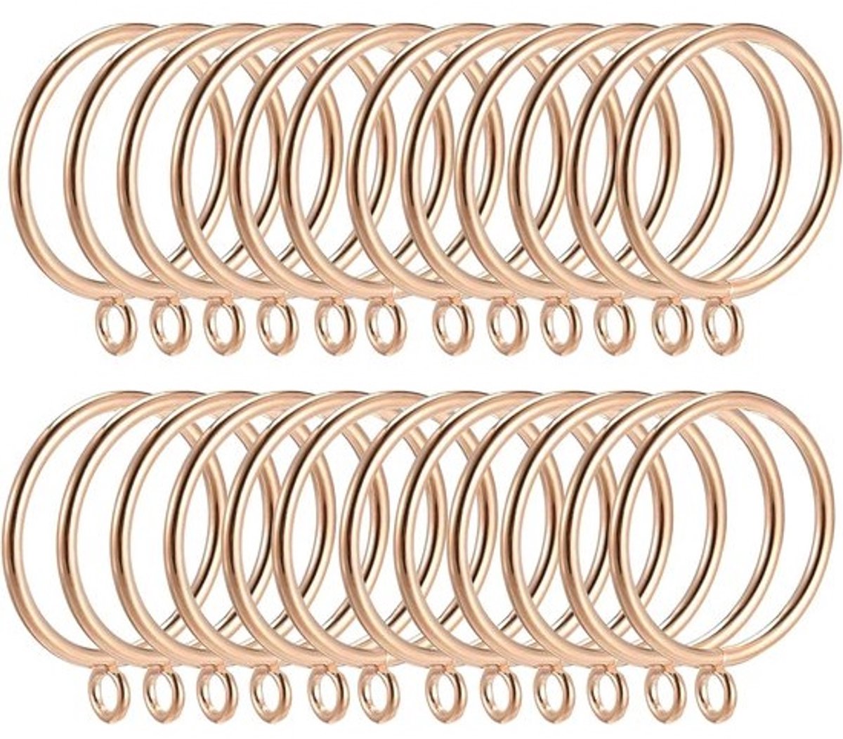 Metalen gordijnringen - voor gordijnophanging - voor het ophangen van raambekleding - met gepolijste afwerking - 28 mm binnenmaat - goudkleurig