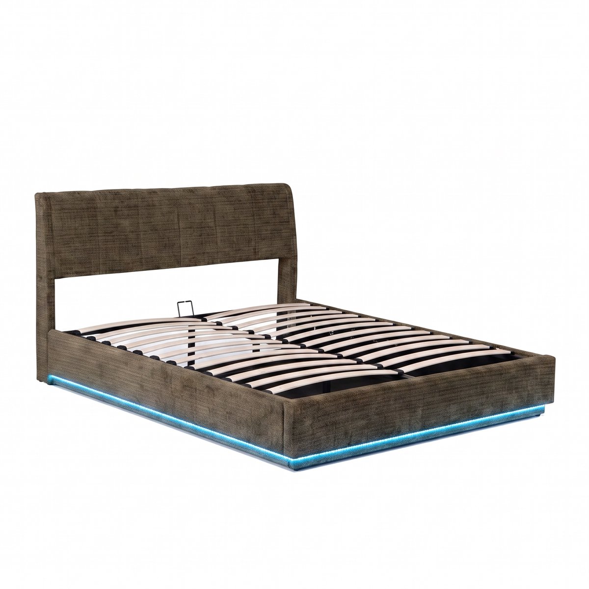 Tweepersoonsbed Tröstiar met LED licht 160x200 cm groen [en.casa]