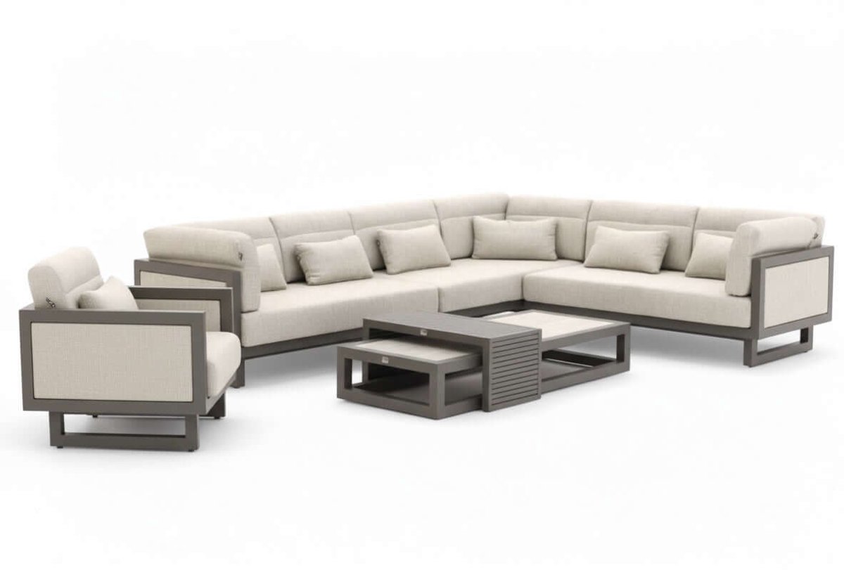 Apple Bee Santorini Loungeset 6-delig Nr.5 - Links Lang - 318 x 239 cm