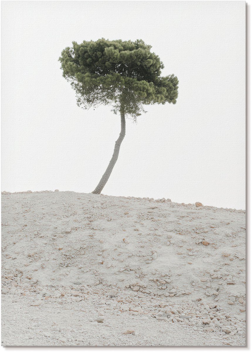 Tulup Polycanvas Poster - Kraan, Wit - A4 - Wit Motief - Rechthoek - Kunstposter - Slaapkamer - Minimalist