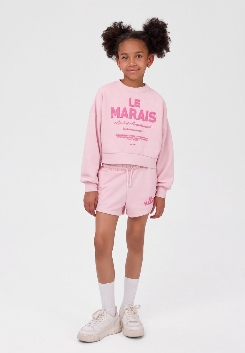 Minoti trainingspak meisjes - lichtroze Le Marais print