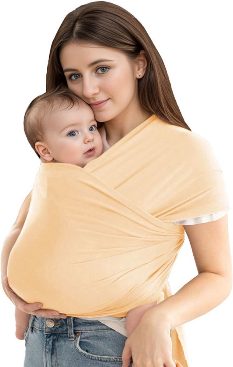 casalora - Baby Draagdoek Gembergeel - Draagzak - Baby Wrap - Baby carrier - Draagdoek geweven - Newborn - Voor Baby 0-36 maanden