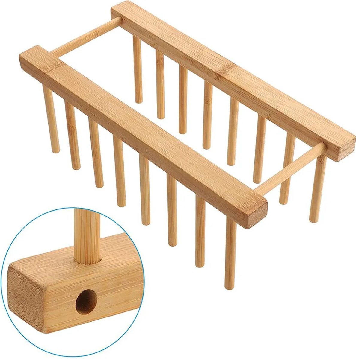 Houten afwasrek, staand afdruiprek, opbergrek Geschikt voor keukenkastjes, Geschikt voor borden, pannen, deksels, kommen, kopjes en snijplanken.