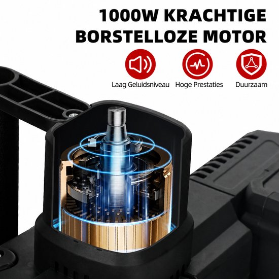Accu kettingzaag en elektrische zaag - 1000 W borstelloze motor - 2 × 4500 mAh - 30 cm - Voor tuinwerk — afbeelding 2