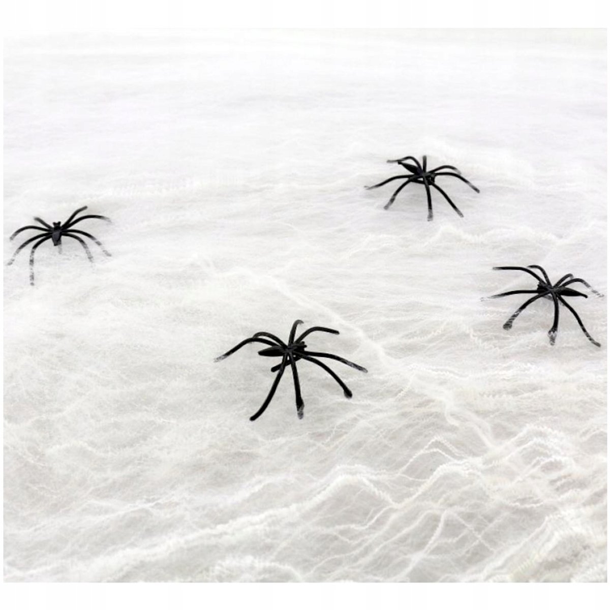 Witte Spinnenweb met Spinnen - Halloween Decoratie 80g
