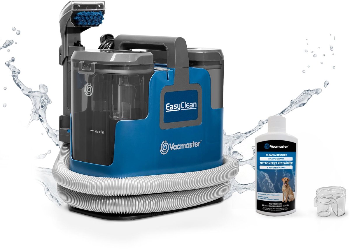Tapijtreiniger 500W, draagbare vlekkenreiniger, tapijtreiniger met sproei-extractie, voor bank, auto en vloerkleed