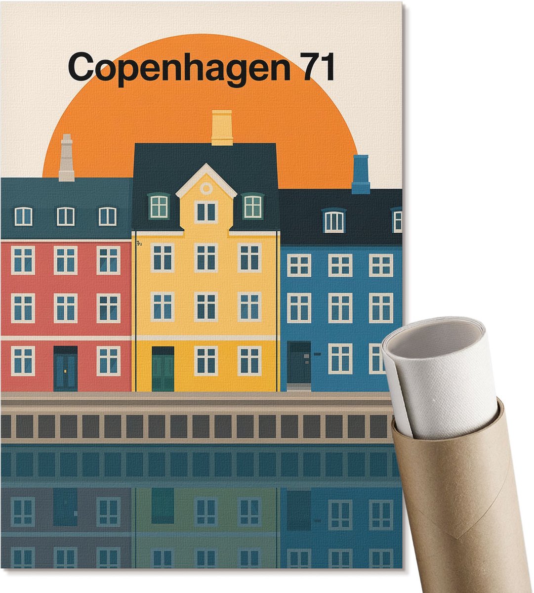 Coloray Polycanvas Poster - Glazen Gevel, Fotografie - A3 - Blauw Design - Rechthoek - Muurdecoratie - Woonkamer, Slaapkamer, Kantoor - Modern