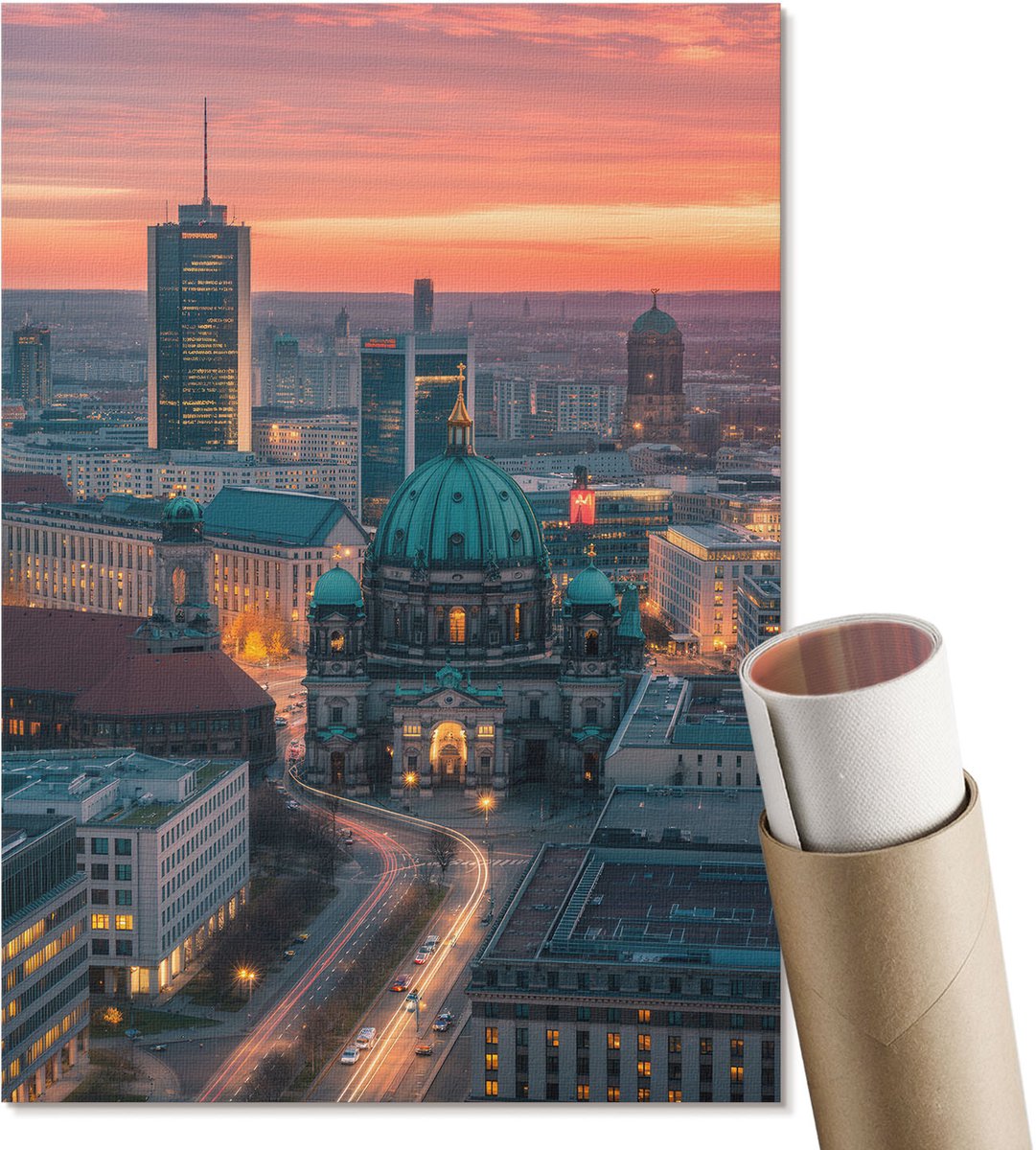 Coloray Polycanvas Wandposter - Brug In De Mist, Fotografie - A3 - Grijs Motief - Rechthoek - Muurkunst - Woonkamer, Slaapkamer, Kantoor - Klassiek
