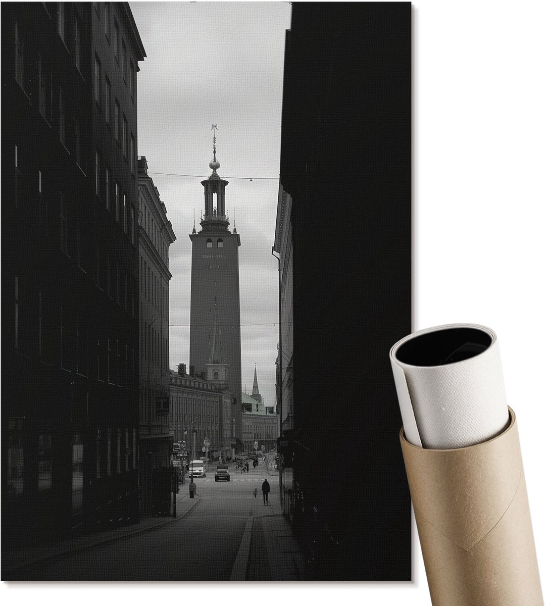 Coloray Polycanvas Poster - Bioscoop In Rio, Rood - A4 - Zwart-wit Motief - Rechthoek - Kunstposter - Slaapkamer - Modern