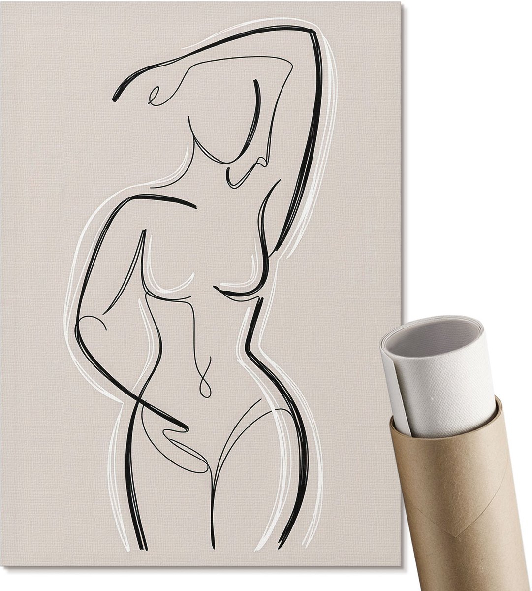 Coloray Polycanvas Poster - Zeeavontuur, Oranje - A4 - Beige Design - Rechthoek - Muurdecoratie - Woonkamer - Minimalist