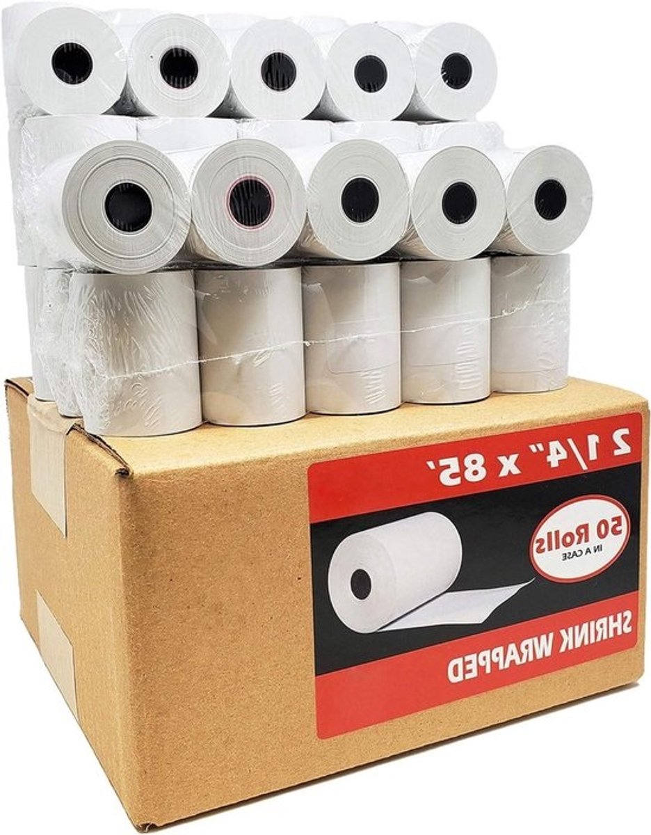 Thermisch Papier - Bonrollen - Kassabon Printen - BPA-vrij - 50 Rollen - Wit