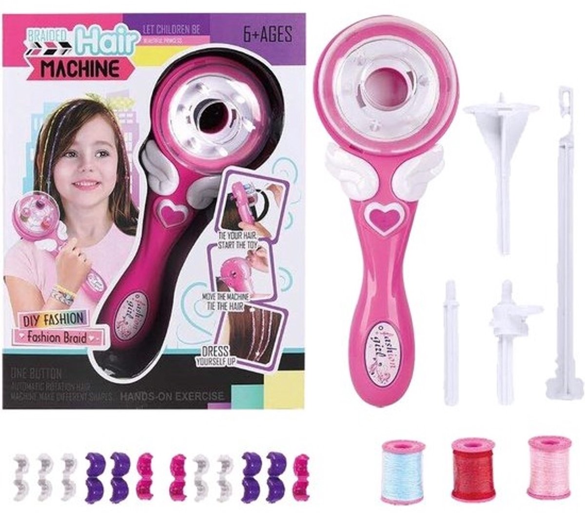 Elektrische Haarvlechter - Automatische Vlechter Haaraccessoires - Kindermode Stijlen - Veiligheidsmechanisme Ingebouwd - 1 Set - Wit