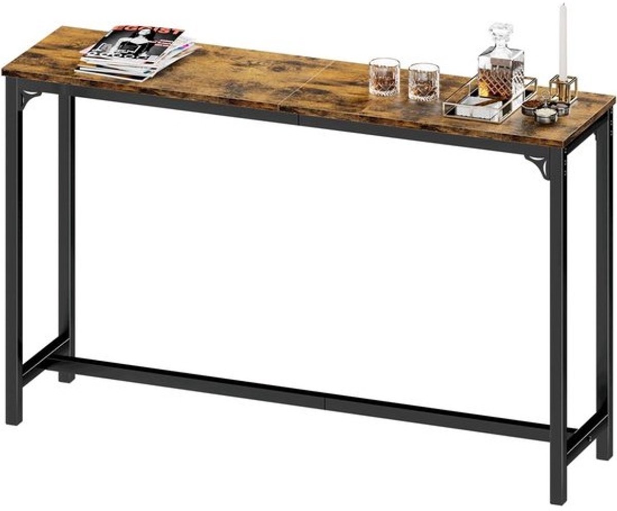 Bartafel Rechthoekig - Hoge Keukentafel Pubtafel - Gezellig Eten - Stevig Driehoekig Ontwerp - 160 x 40 x 100 cm