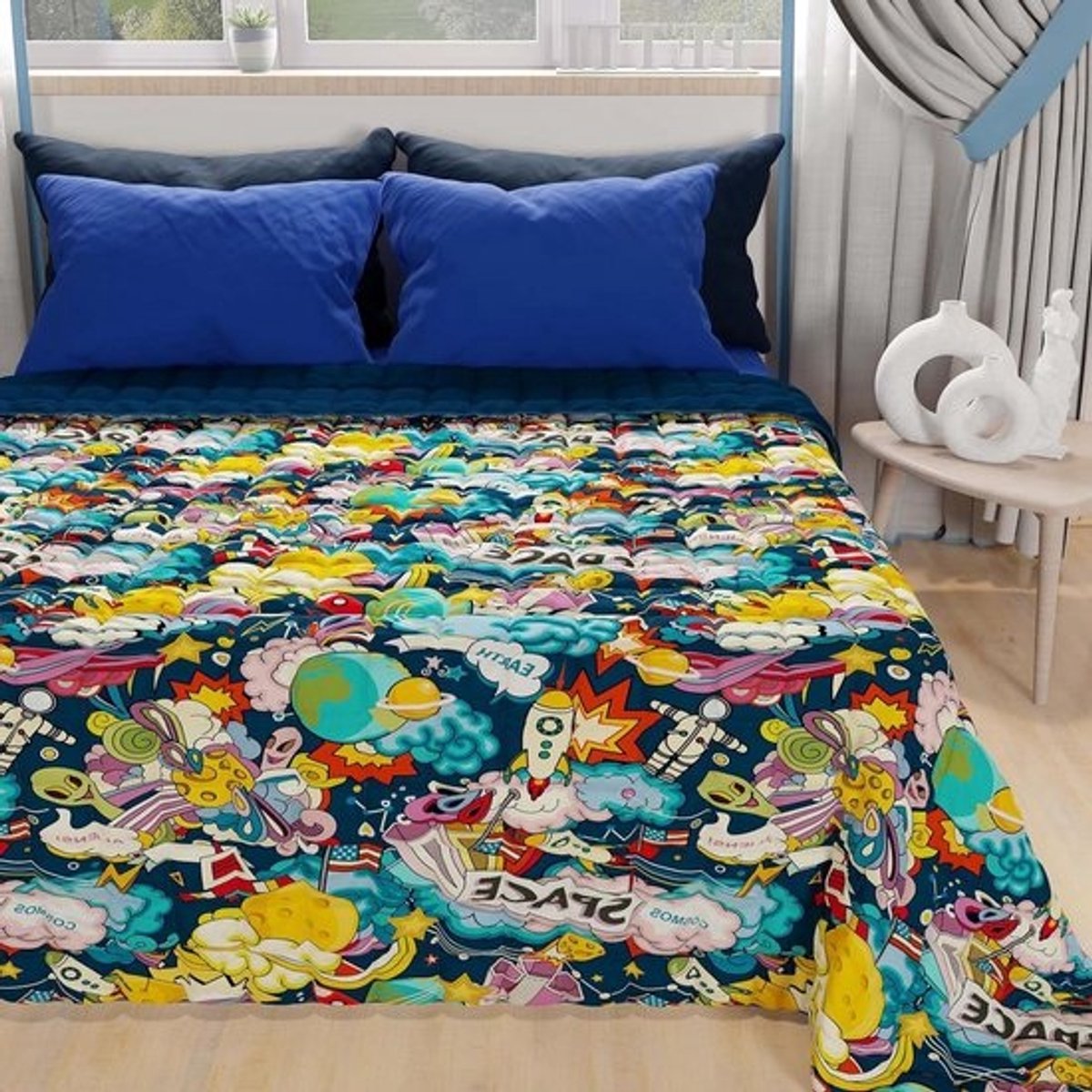 Zomersprei Tweepersoons - Licht Dekbed Sprei - Slaapkamer Decoratie - Omkeerbaar Ontwerp - 260 x 270 cm - Ruimte