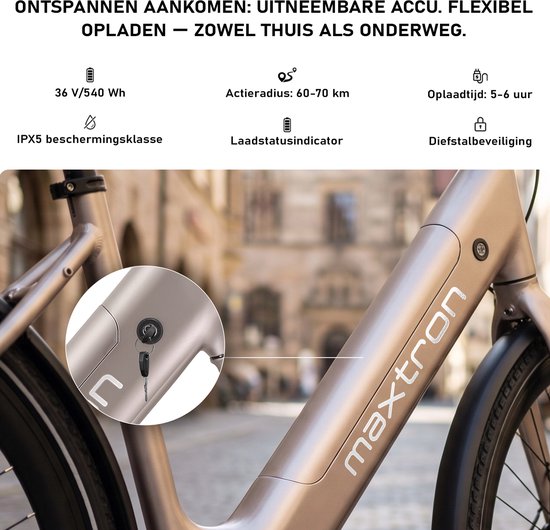 Maxton Urban 20 E-bike - 28 Inch - Koppelsensor - Riemaandrijving - 36V 15Ah Accu - Actieradius tot 90 km - Lage Instap — afbeelding 3