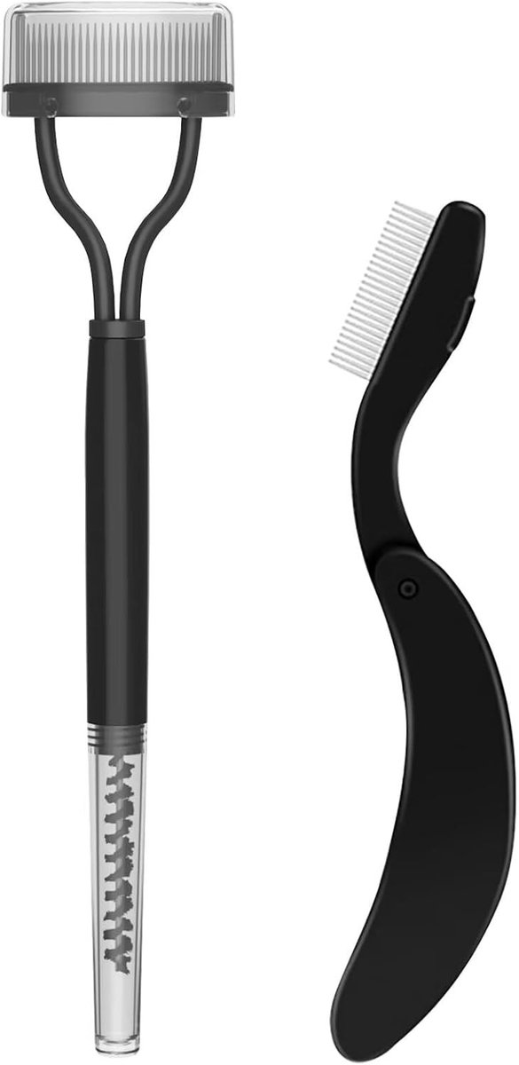 Eyelash Separator en Vouwbare Wimperkam, 2 Stuks, RVS Wimperborstels voor Nauwkeurige Make-up en Perfecte Wenkbrauwen
